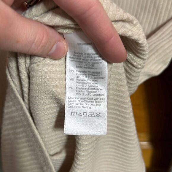 Madewell Tan Green Ribbed Turtleneck Sweater Women’s Small - Picture 4 of 6